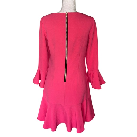 Sail to Sable STS Coral Pink Ruffle Sleeve Flounced Peplum Mini Dress - 2 - Picture 7 of 11